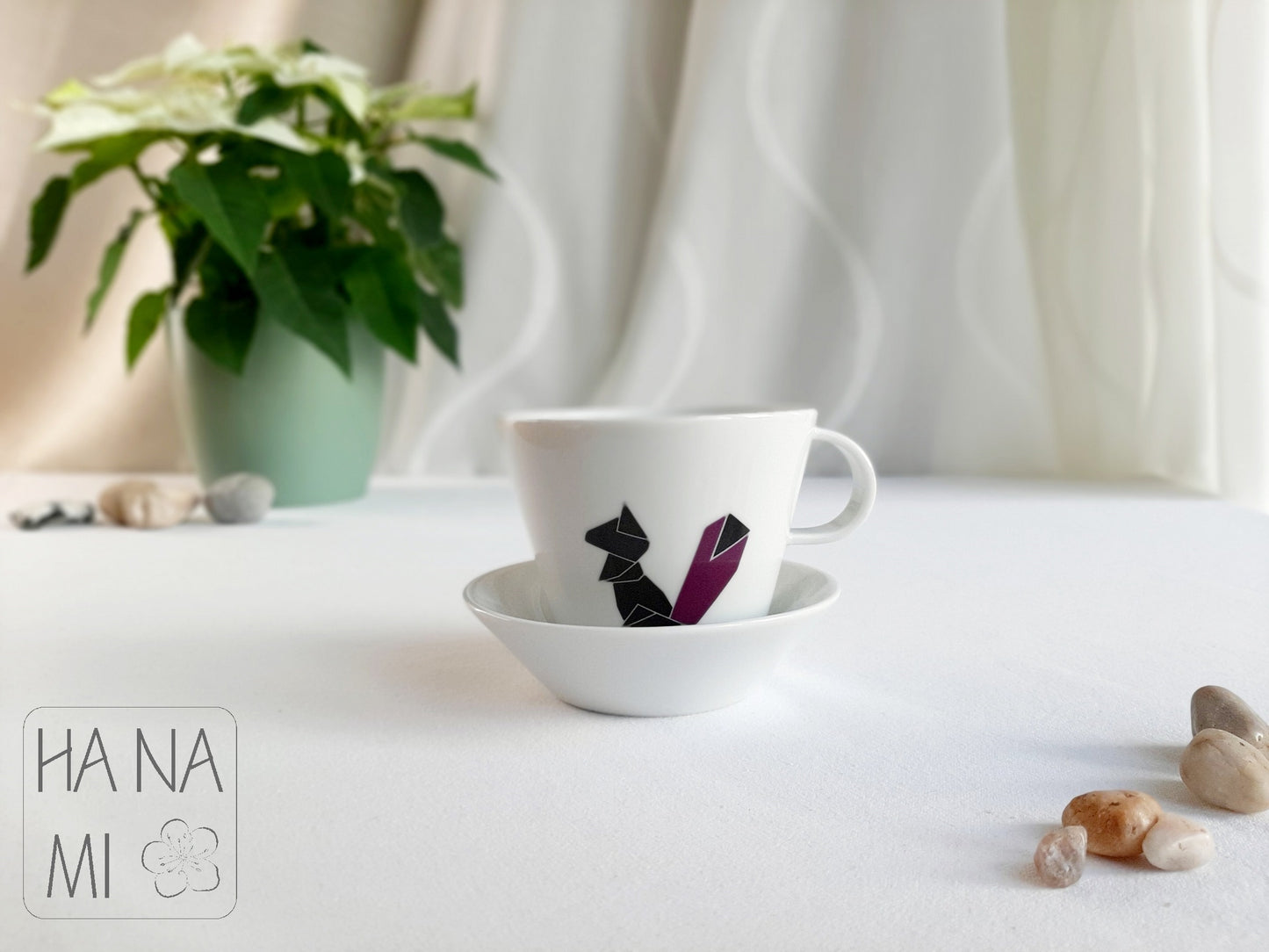 Tasse mit Untertasse „Origami Eichhörnchen“ 150 ml