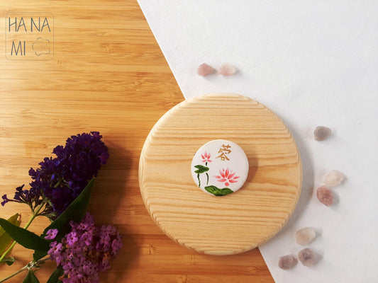 ceramic brooch "Lotus Pond"