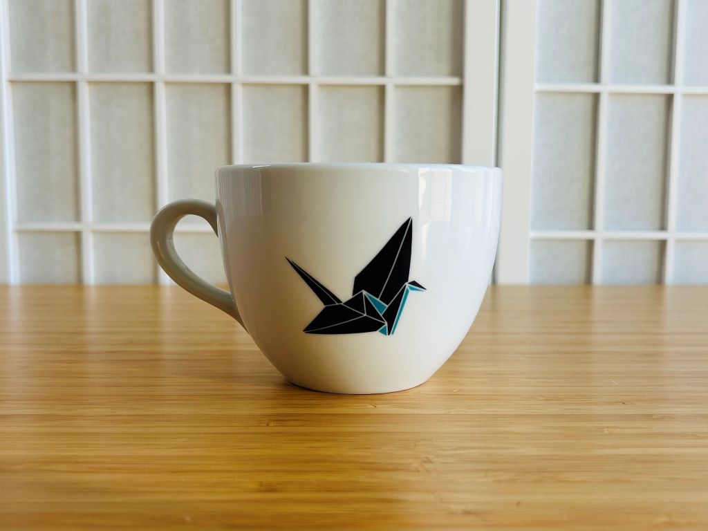 Becher breit "Origami-Kranich" 480 ml