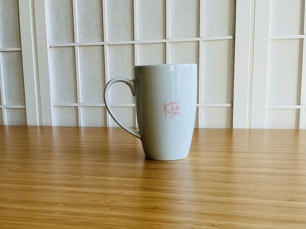 Tall mug "Bird on Sakura" 380 ml
