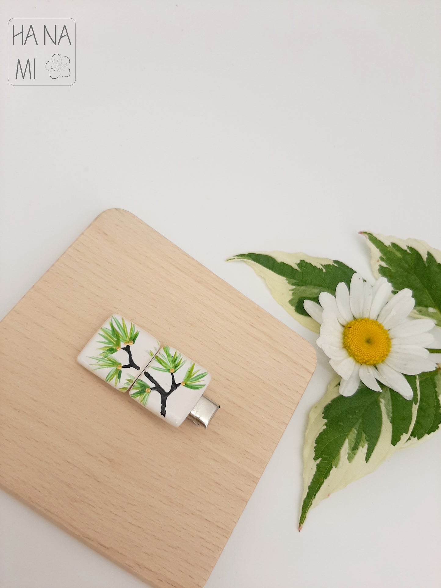 ceramic brooch "Long-lived Pine"