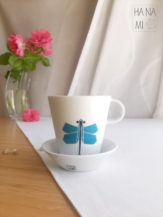 Cup and Saucer "Origami Dragonfly" 200 ml