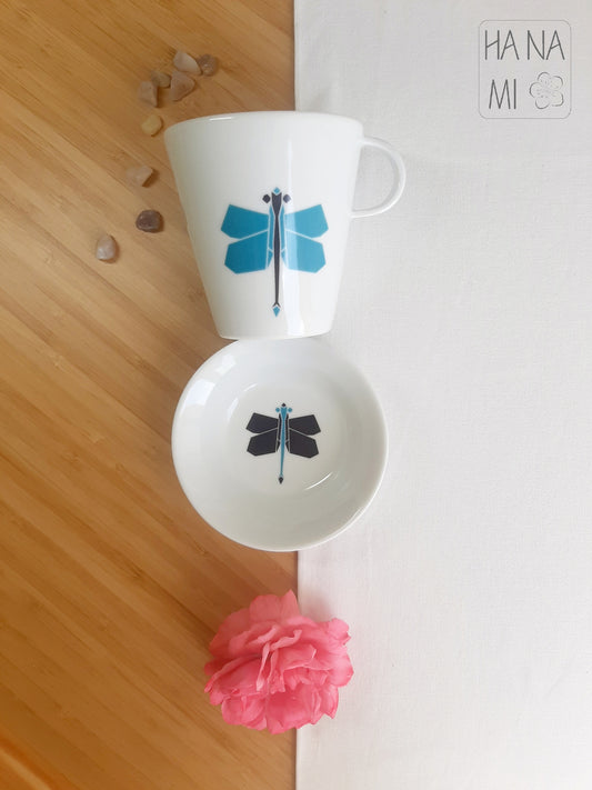 Cup and Saucer "Origami Dragonfly" 200 ml
