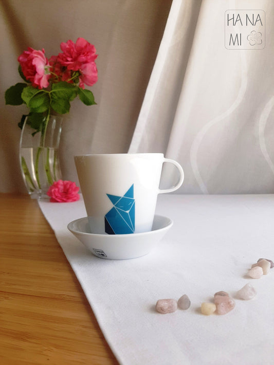 Cup and saucer "Origami Fox" 200 ml
