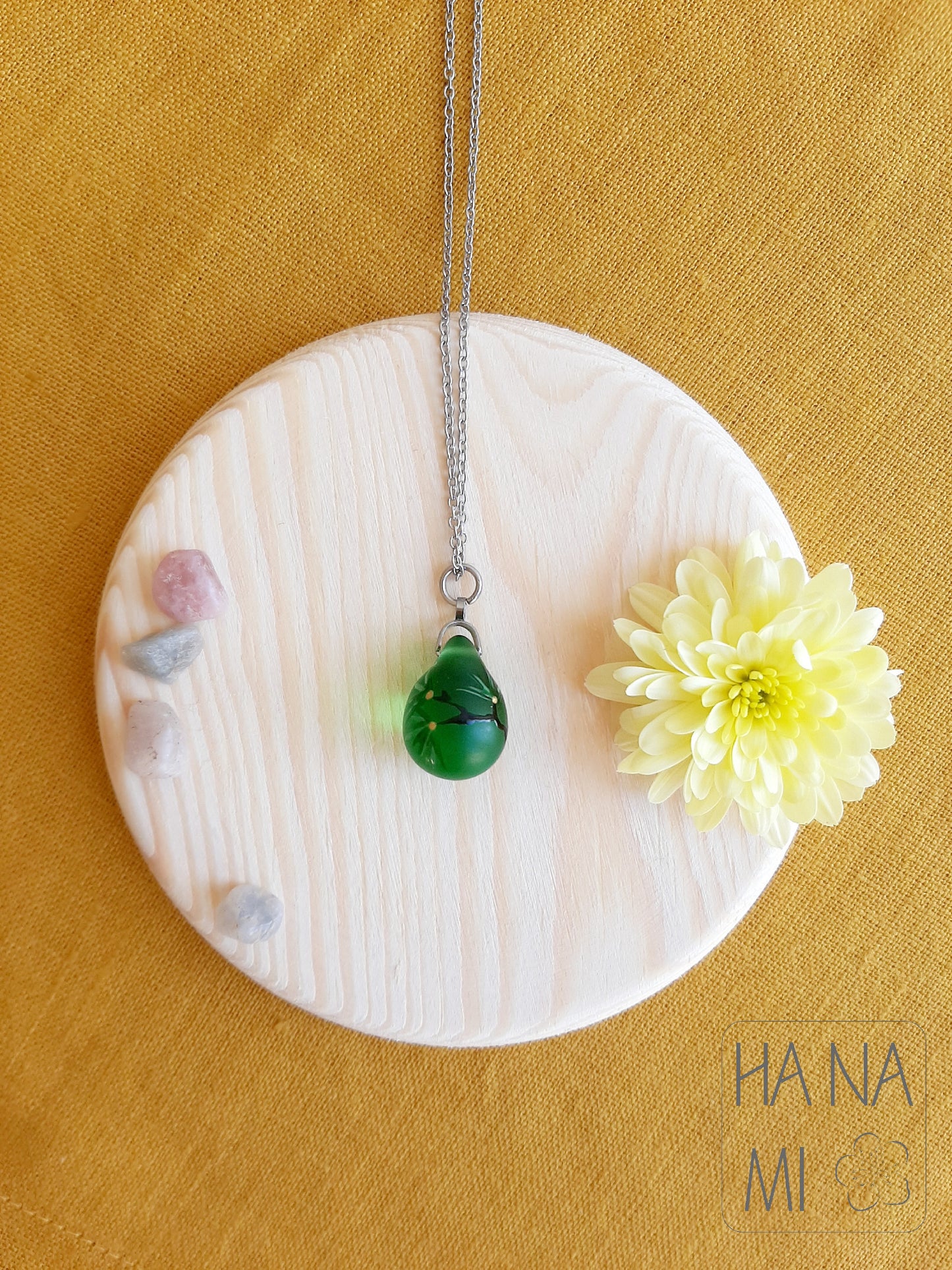 Glass necklace "Long-lived Pine"