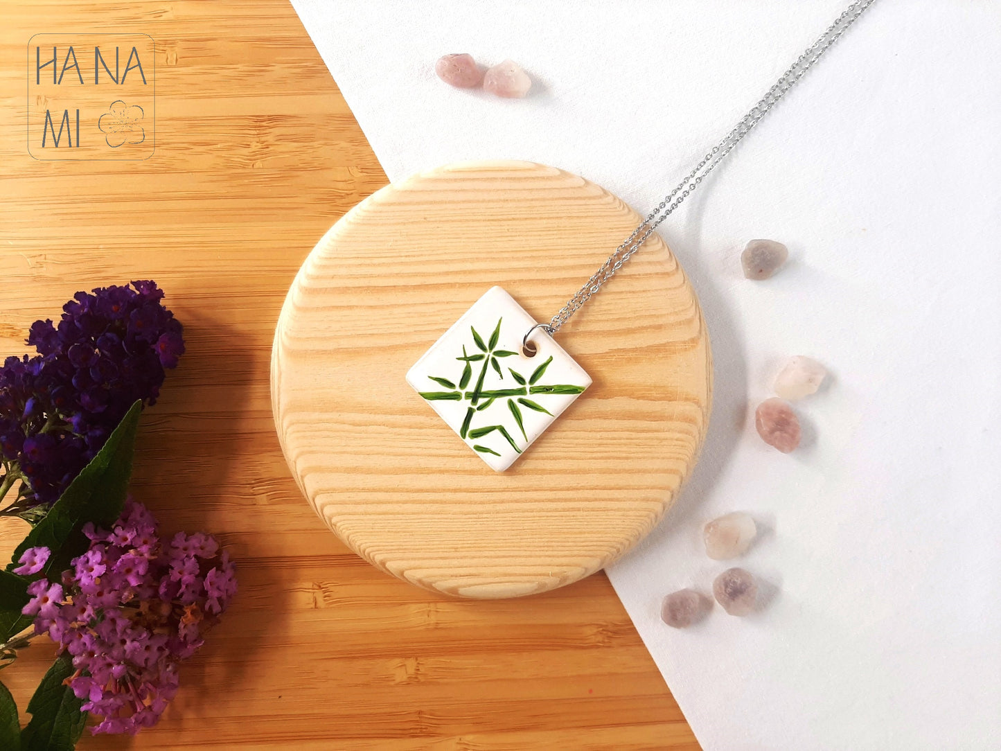 ceramic necklace "Bamboo Grove"