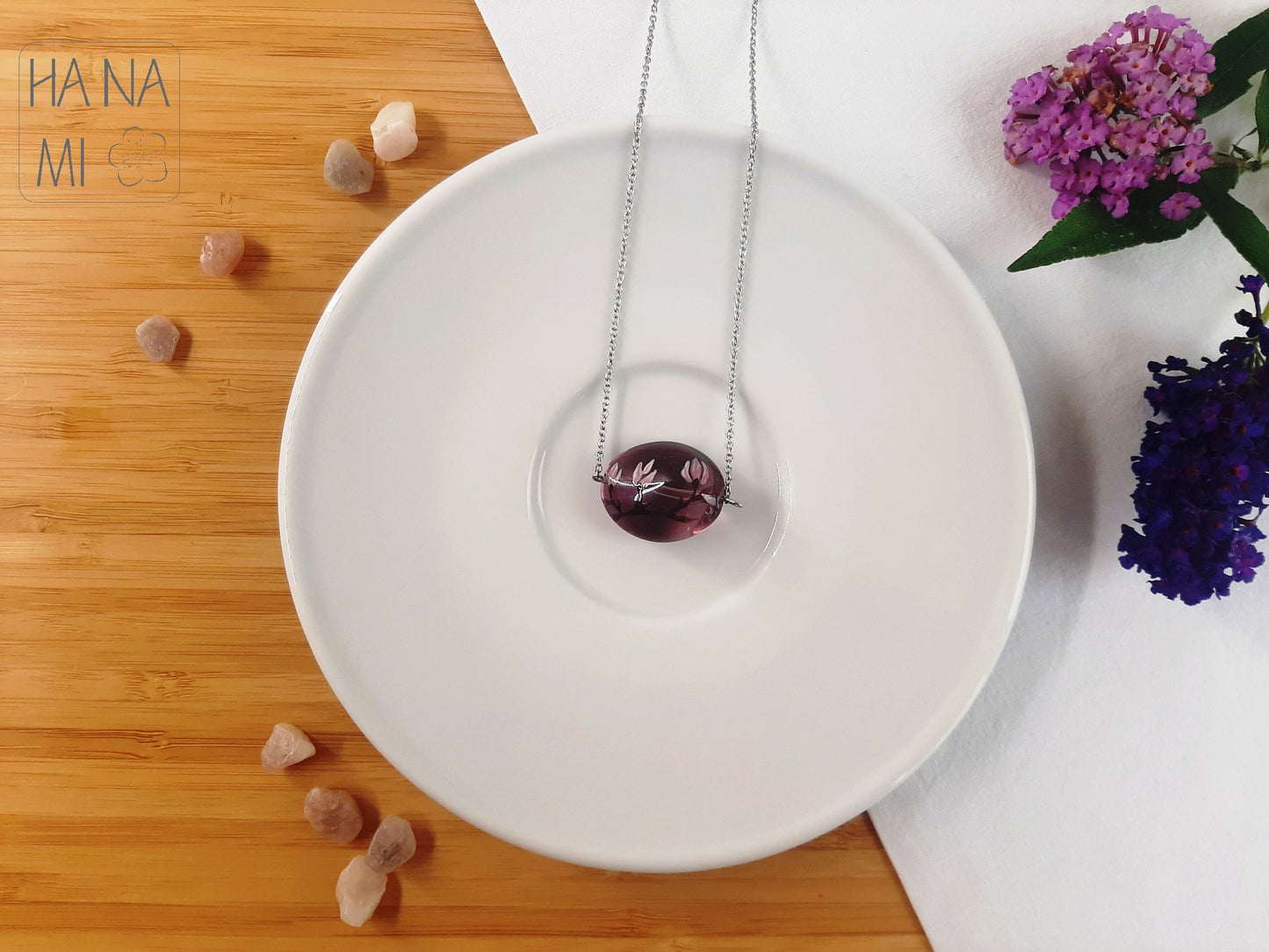 large glass necklace "Scent of a Spring Dream"