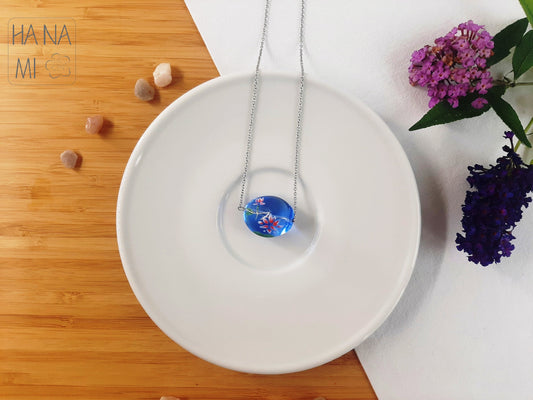 large glass necklace "Lotus Pond"