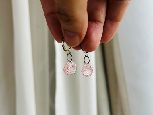 "Morning Under the Cherry Blossom" glass earrings
