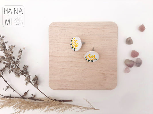 ceramic earrings "Imperial Chrysanthemum"