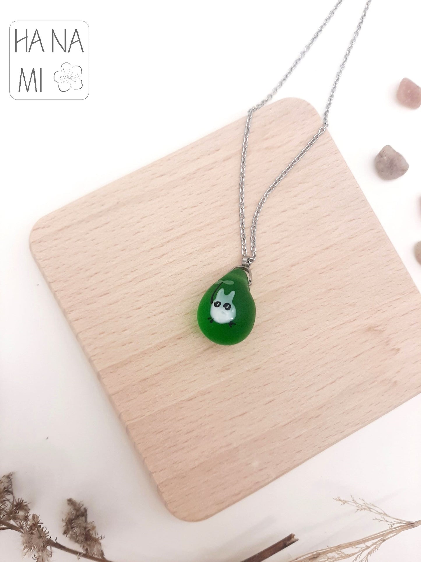"Totoro" glass necklace