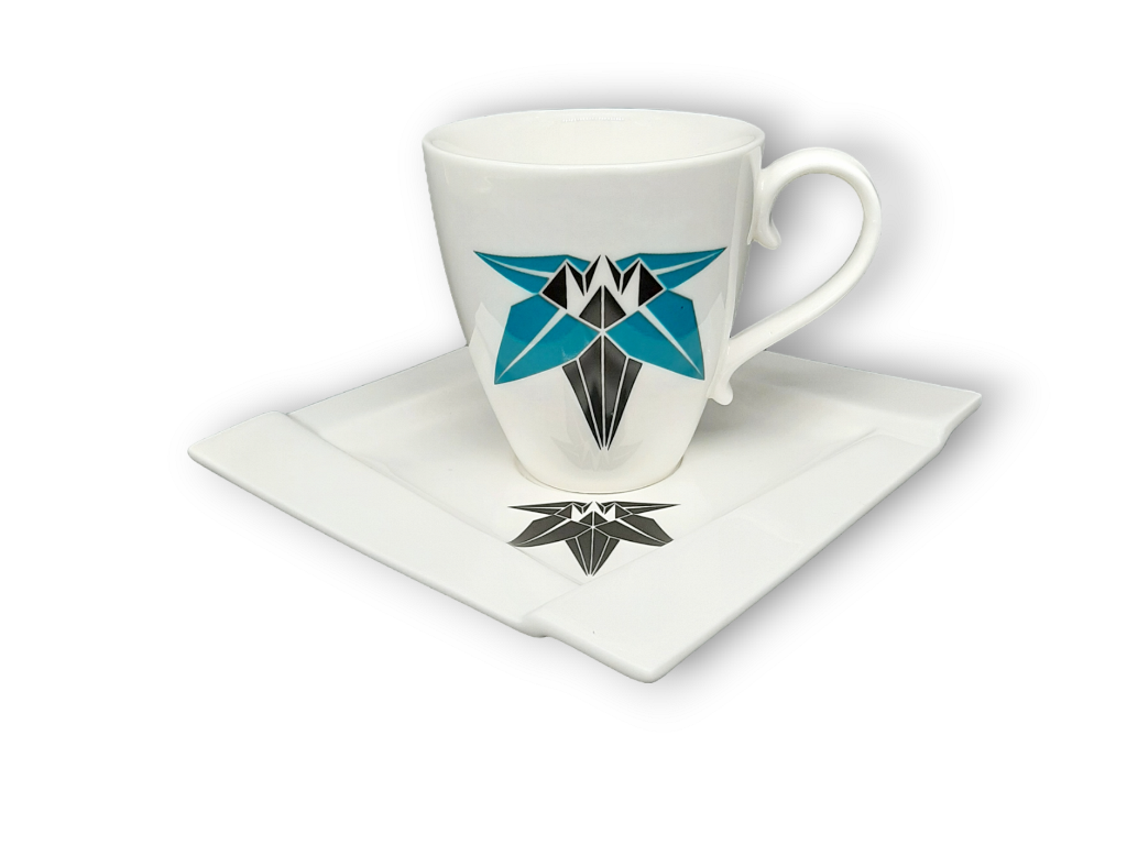 Cubist Tea Set "Origami FLORAL" vintage