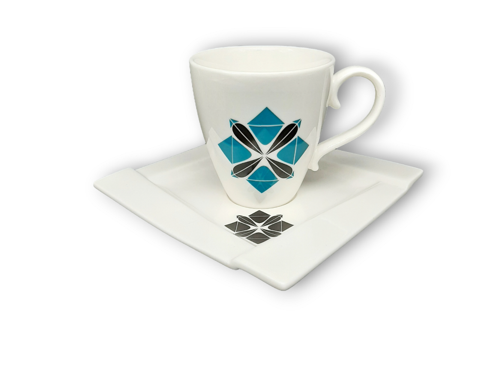 Cubist Tea Set "Origami FLORAL" vintage