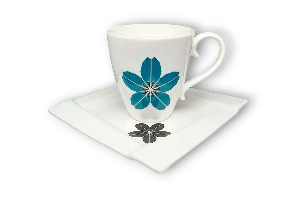 Cubist Tea Set "Origami FLORAL" vintage