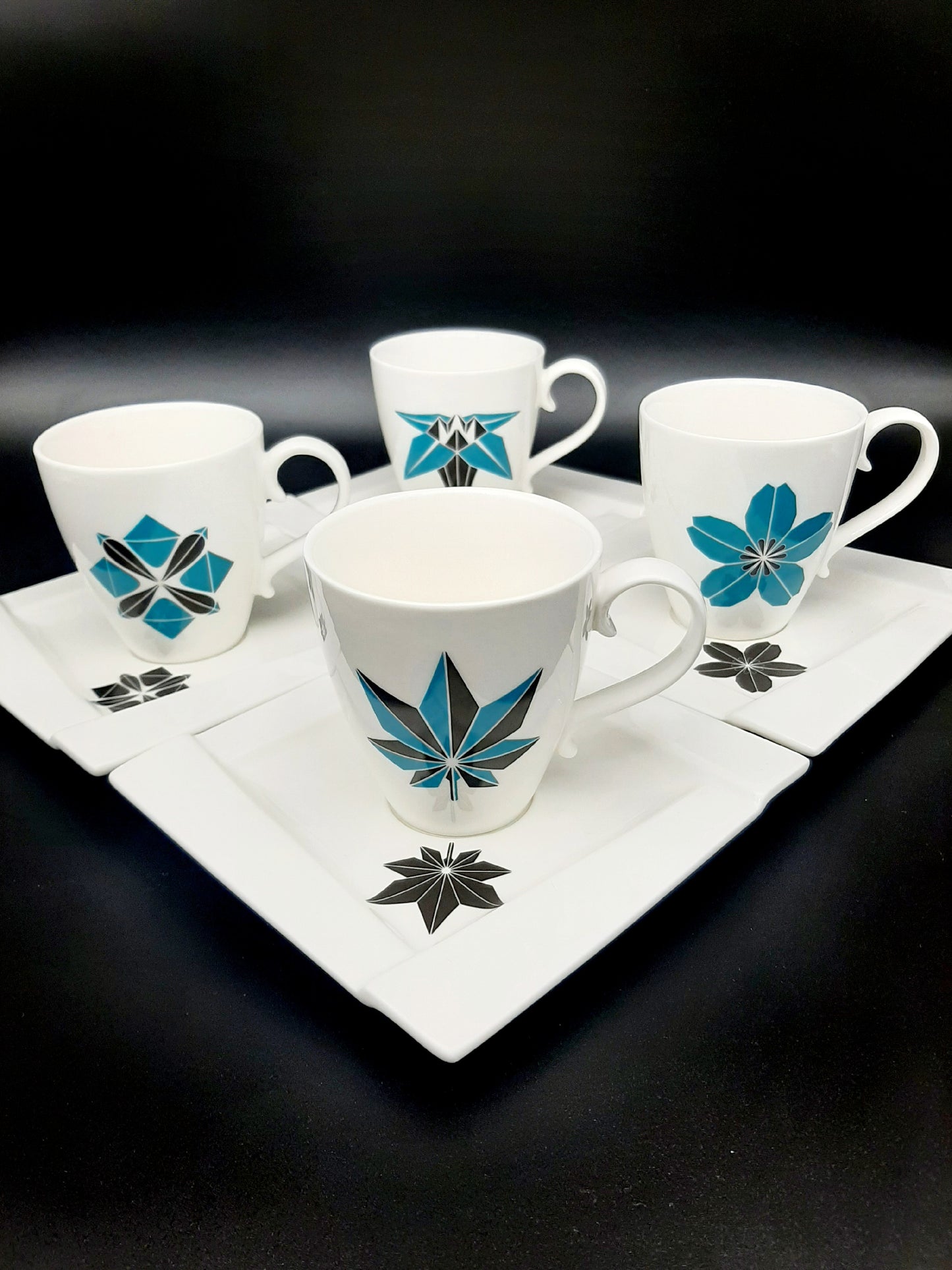 Cubist Tea Set "Origami FLORAL" vintage