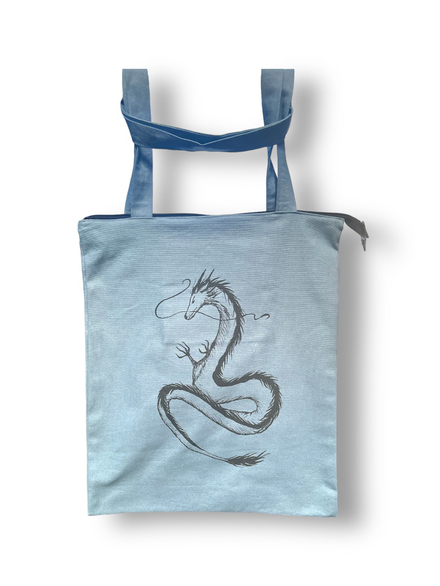 "Dragon" shopping bag with zipper and inner pocket