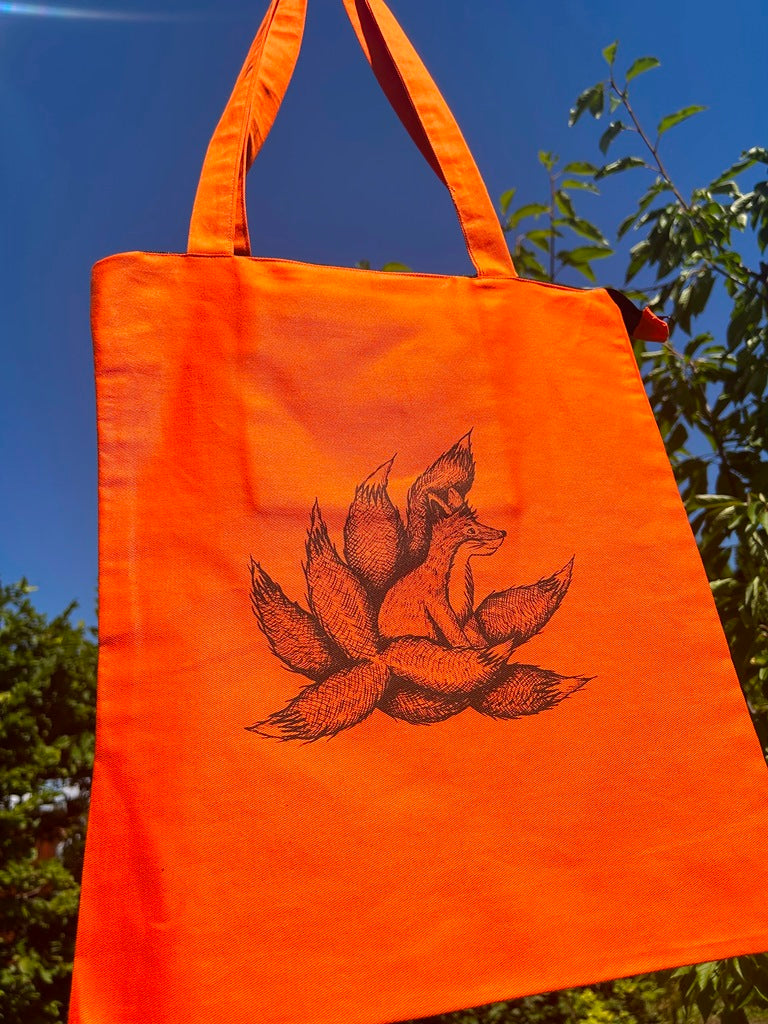 Shopping bag "Kyuubi no Kitsune" with zipper and inner pocket
