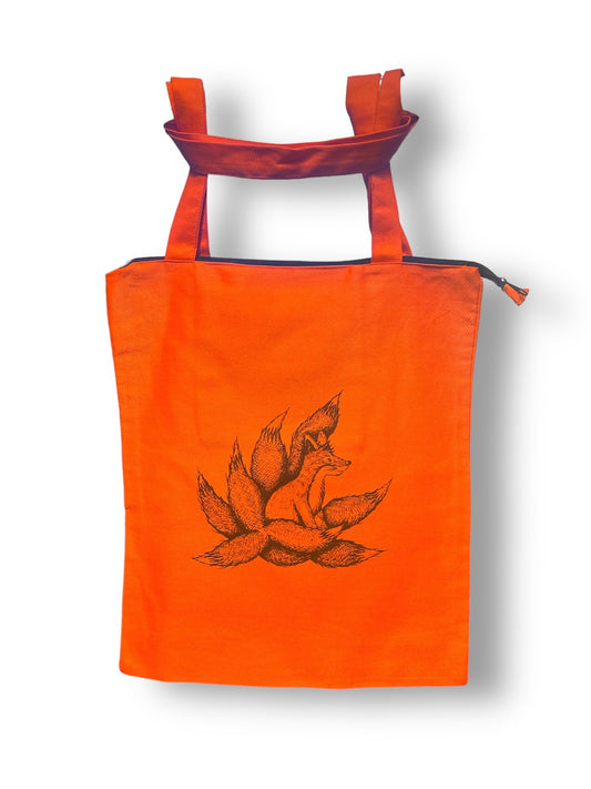 Shopping bag "Kyuubi no Kitsune" with zipper and inner pocket