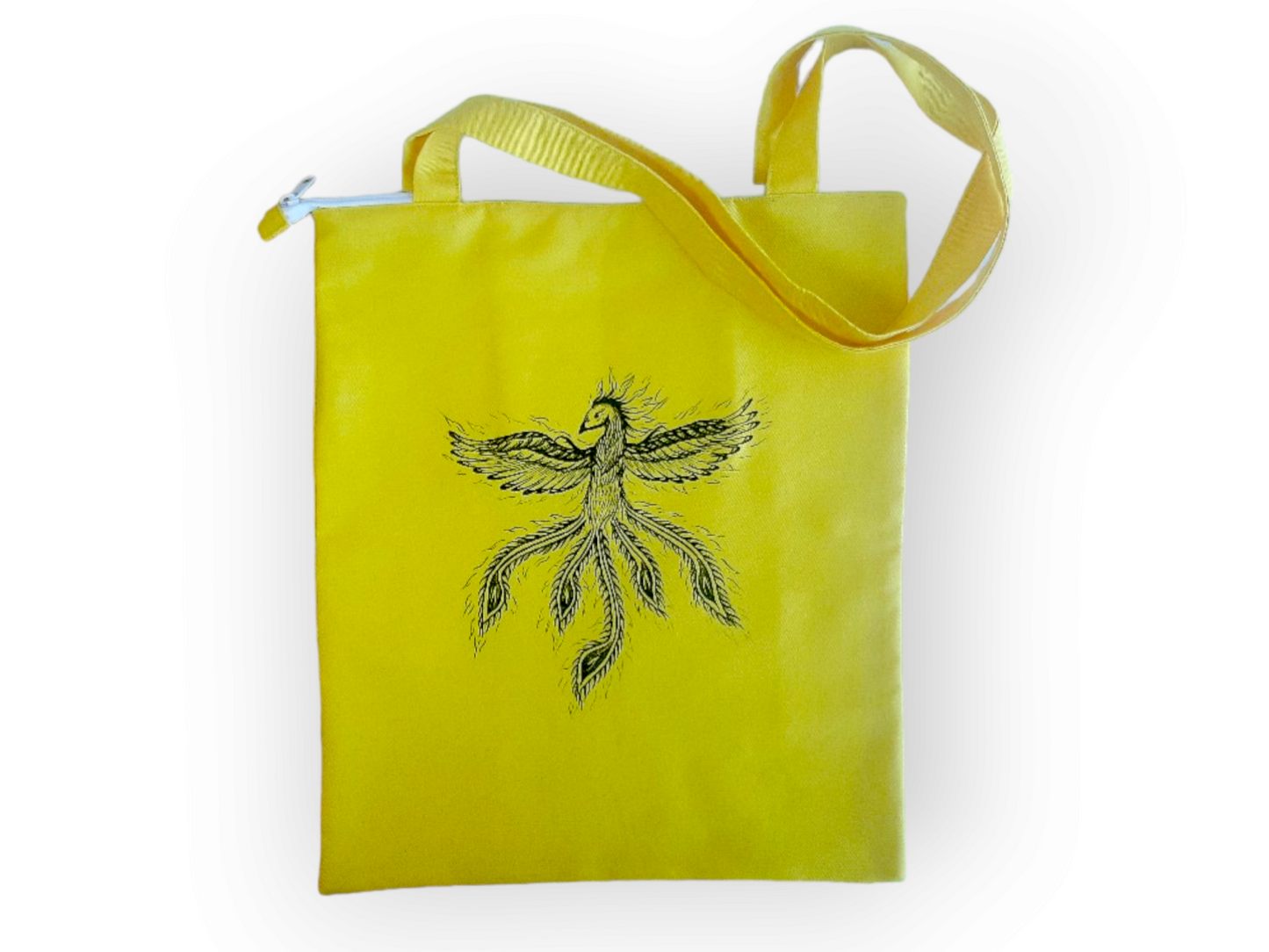 yellow shopping bag "Fénix" with zipper and inner pocket