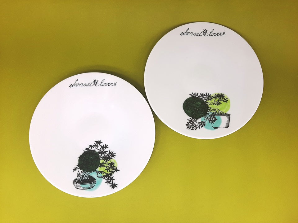 Dessertteller "Bonsai Lover" farbig, 20 cm Durchmesser