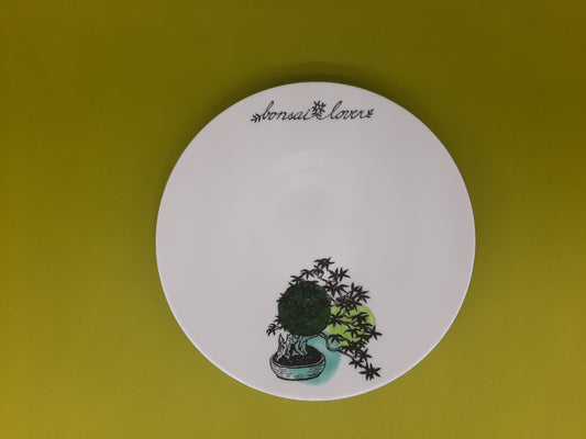 Dessertteller "Bonsai lover" farbig Durchmesser 20 cm