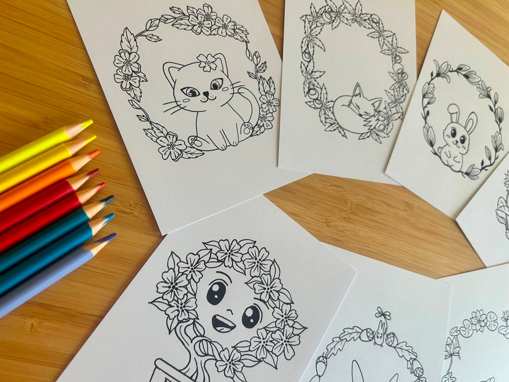 Postcard Set "Animal Colouring Pages"