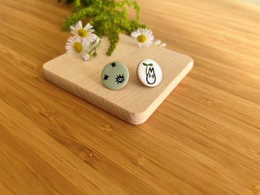 ceramic earrings "Totoro"