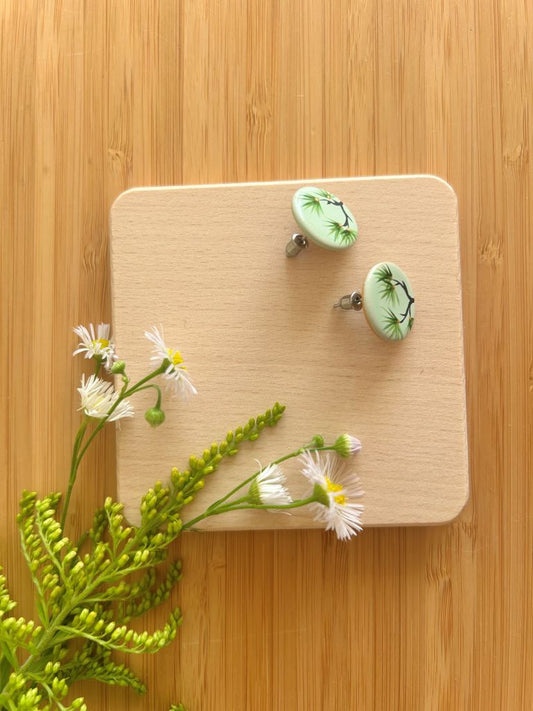 Ceramic Earrings "Long-lived Pine"