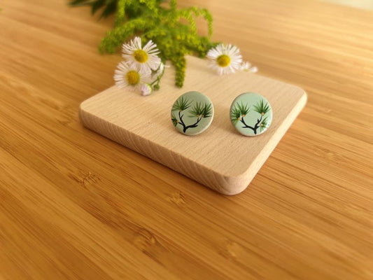 Ceramic Earrings "Long-lived Pine"