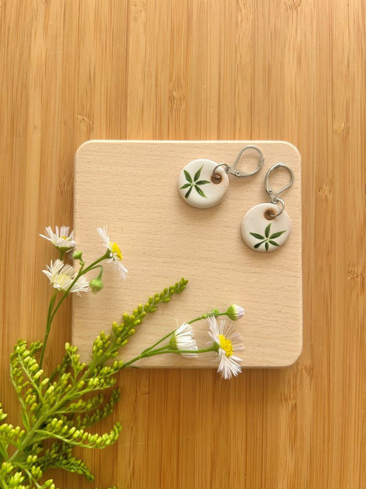 Ceramic dangle earrings "Bamboo Grove"