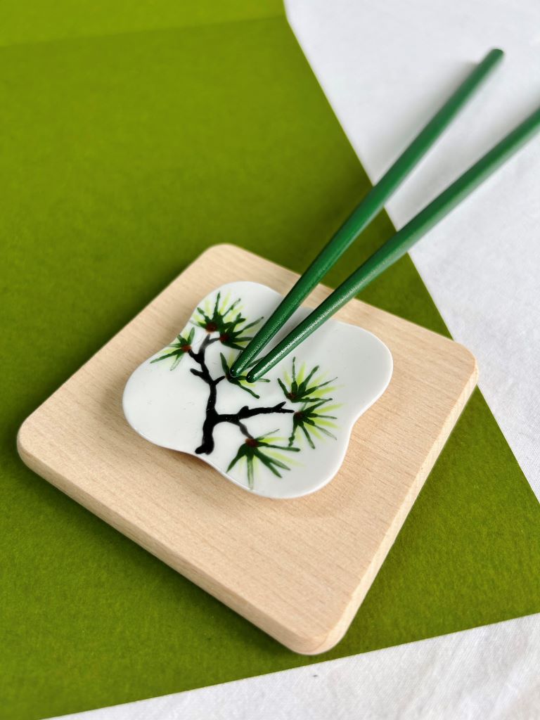 Chopstick rest, square, "Long-lived pine", 5.5x5.5 cm