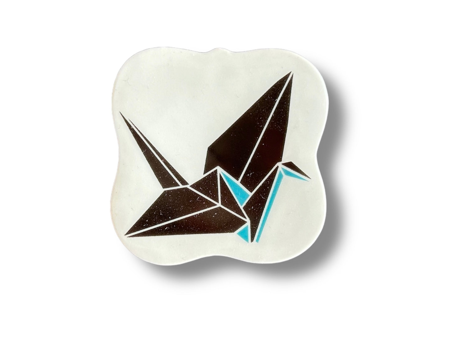 Chopstick rest, square "Origami crane" 5.5x5.5 cm