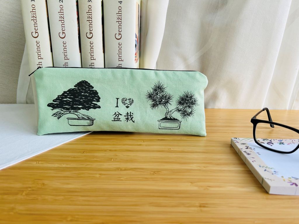 Pencil case "Bonsai lover" green