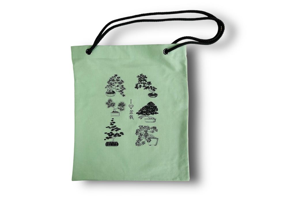 "Bonsai Lover" shopping bag with cord handles