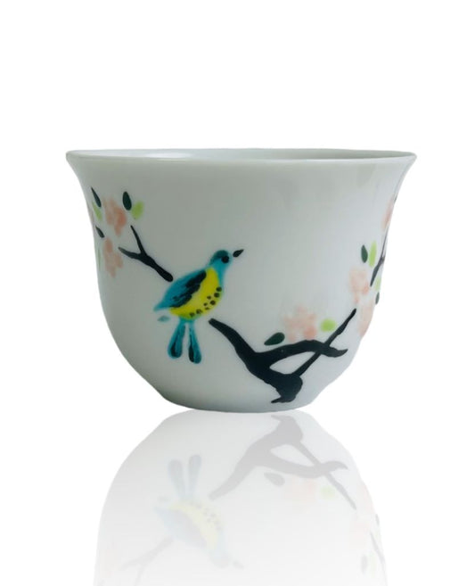 Sake- und Teetasse „Vogel auf Kirschblüte“ 50 ml