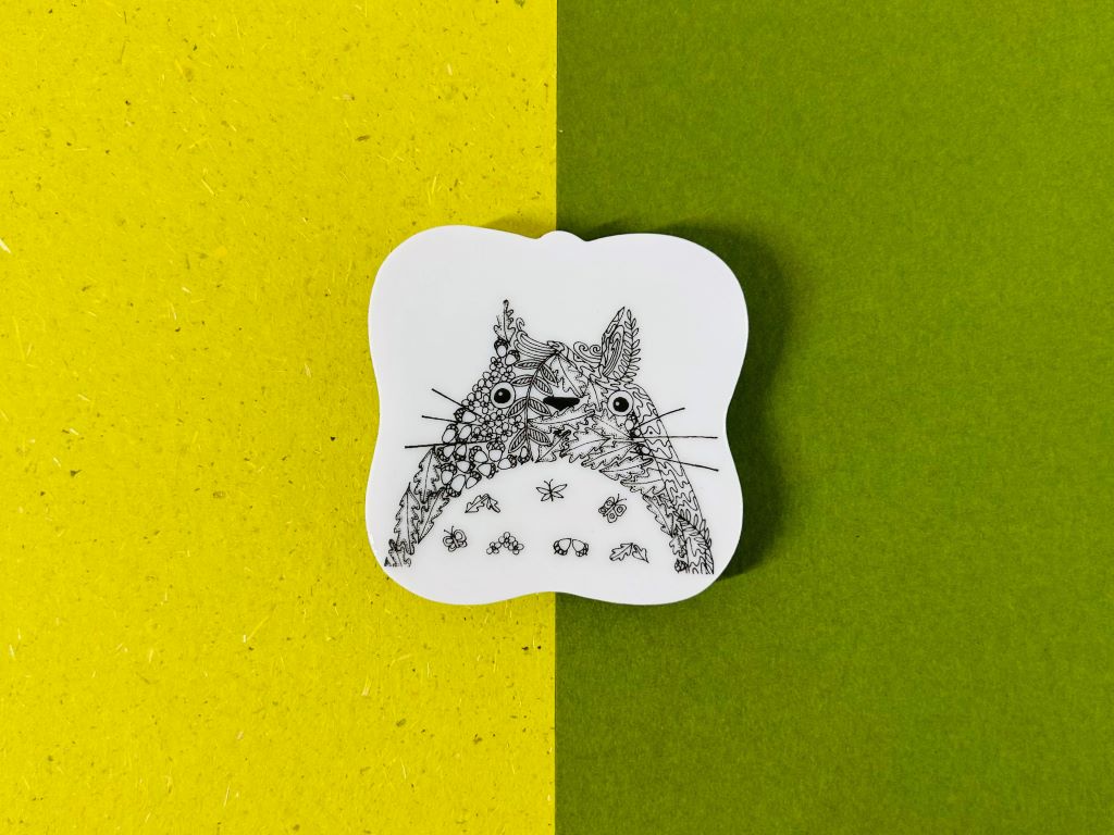 Square "Totoro" chopstick rest 5.5x5.5 cm