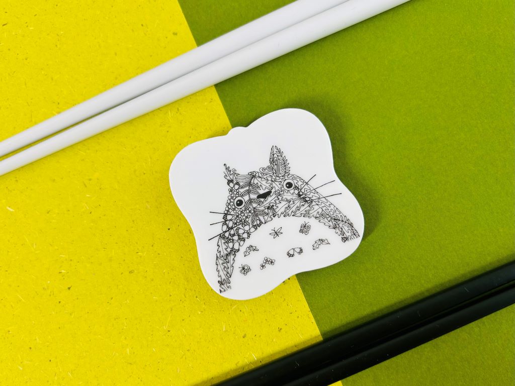 Square "Totoro" chopstick rest 5.5x5.5 cm