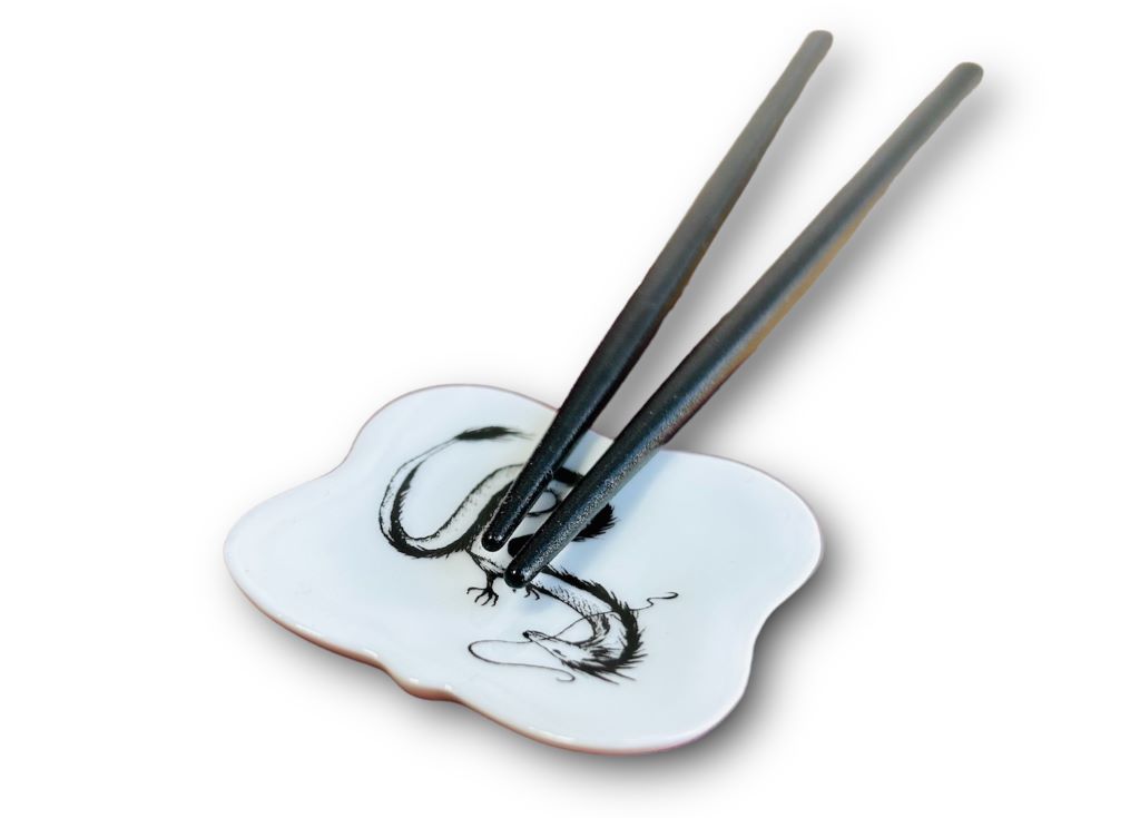 Chopstick rest, square, "Dragon" 5.5x5.5 cm