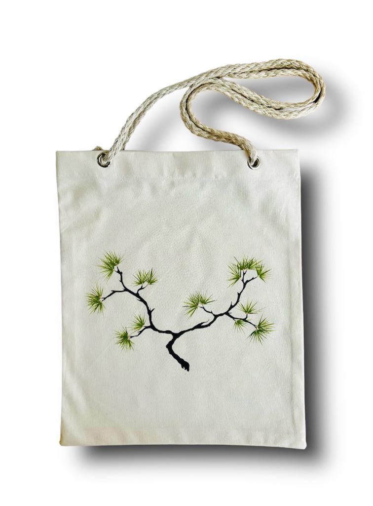 "Longevity Pine" shopping bag with cord handles
