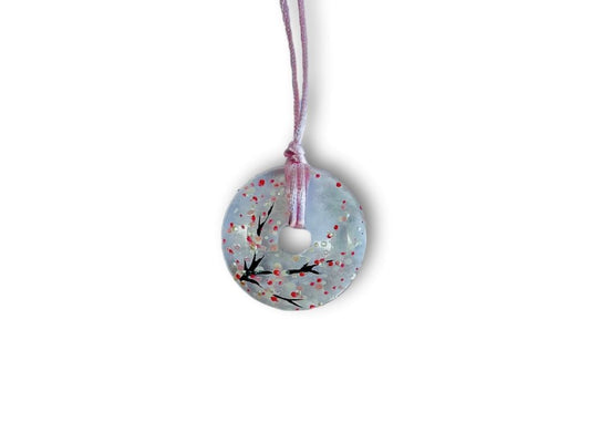 doughnut necklace "Morning under the Sakura" crystal