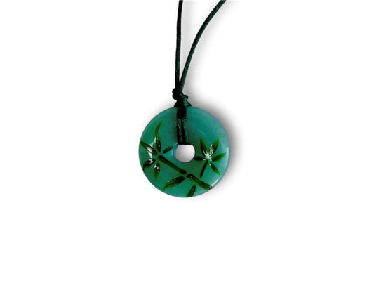 donut necklace "Bamboo Grove" green aventurine