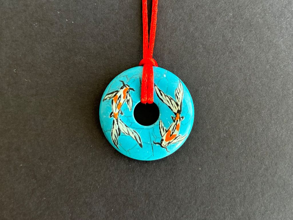 Donut necklace "Koi carp" turquenite