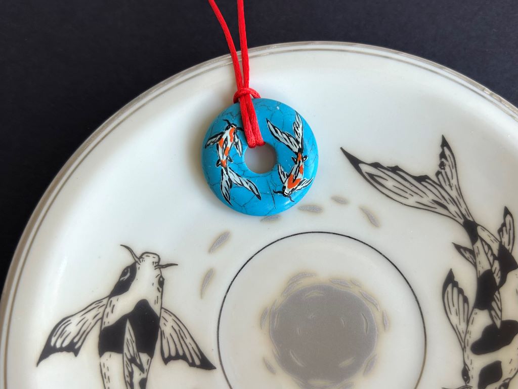 Donut necklace "Koi carp" turquenite