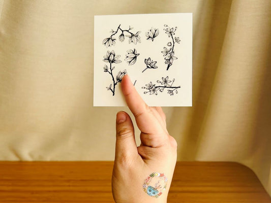 Temporary Tattoo "Spring Japan" Black