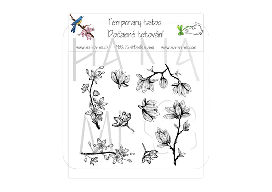 Temporary Tattoo "Spring Japan" Black