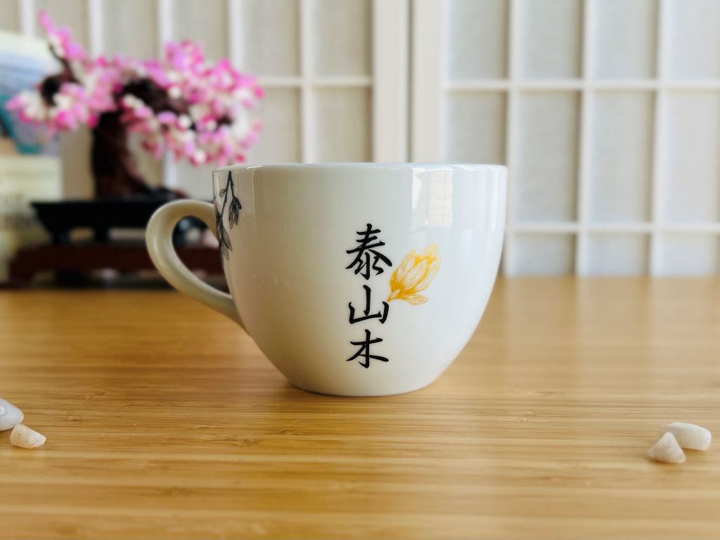 Mug wide "Magnolia" with gold 480 ml