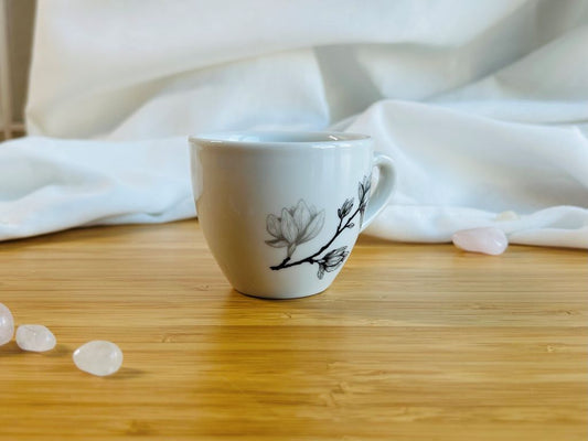 Espresso cup "Magnolia" with silver 90 ml