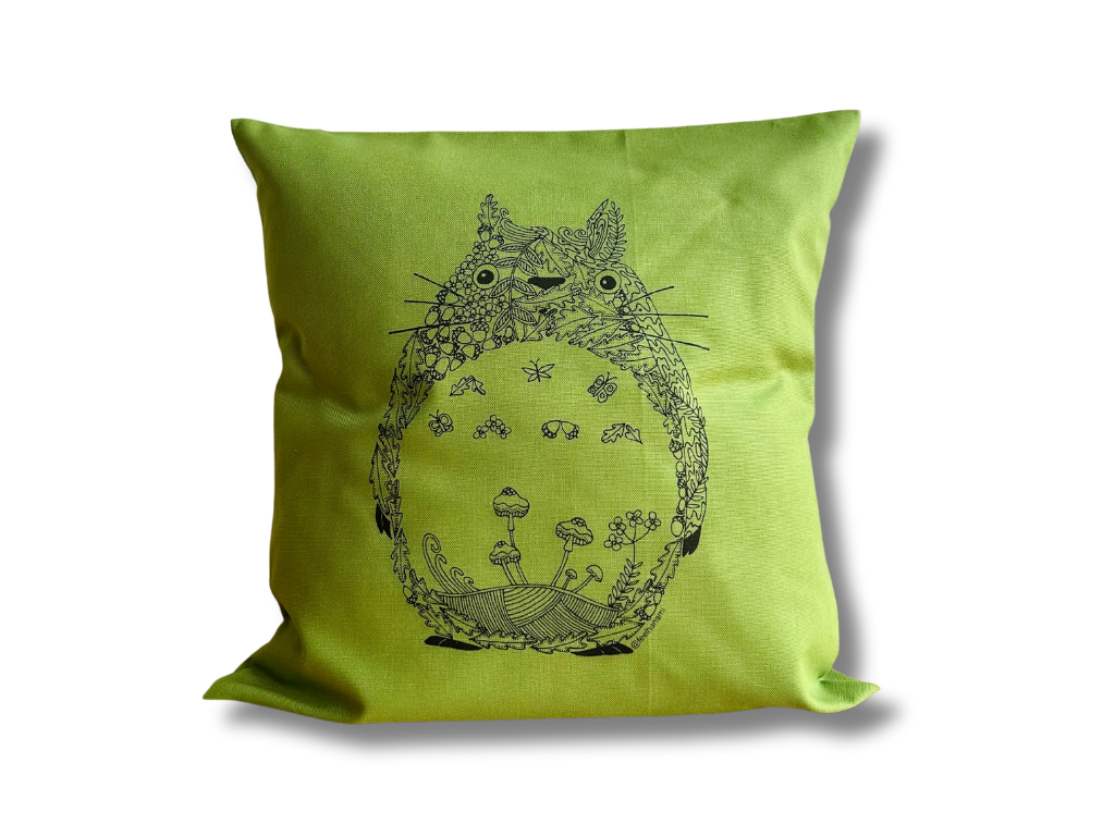 Pillow cover "Totoro" green 40x40 cm