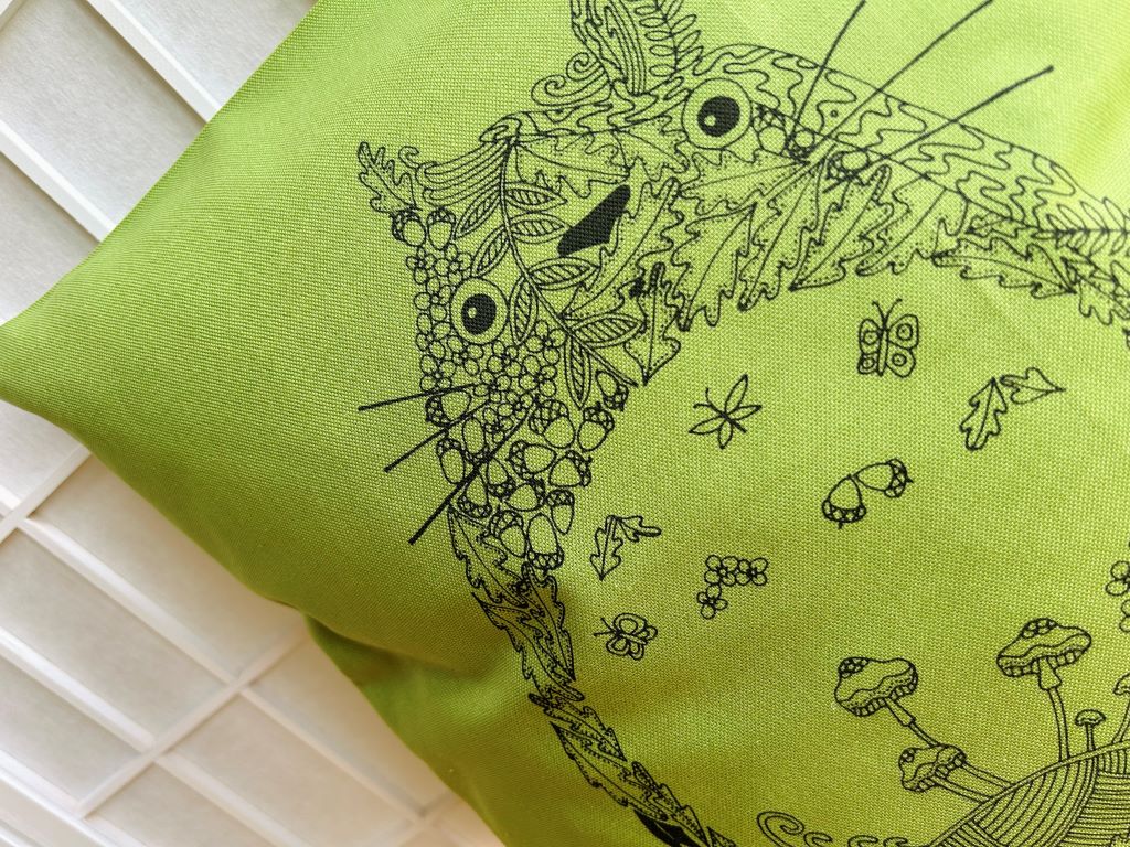 Pillow cover "Totoro" green 40x40 cm