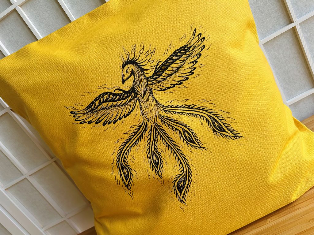 Pillow cover "Fénix" yellow 40x40 cm
